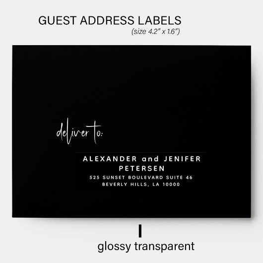 Mariage simple moderne 24 étiquettes de adresse in