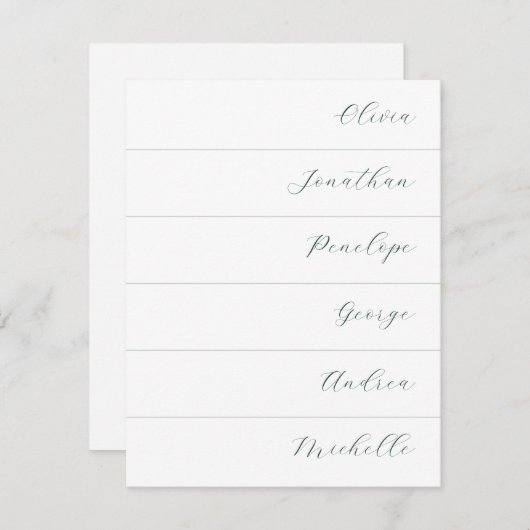 Mariage simple moderne Cursive Nom carte place (Devant / Derrière)