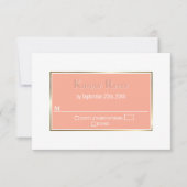 Mariage simple moderne de cadre or corail RSVP (Devant)
