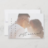 Mariage simple moderne juste marié Carte photo (Devant)