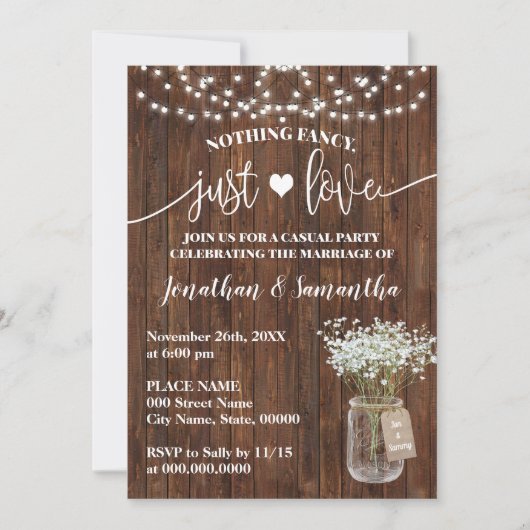 Mariage Simple Occidental Juste une Invitation de  (Devant)