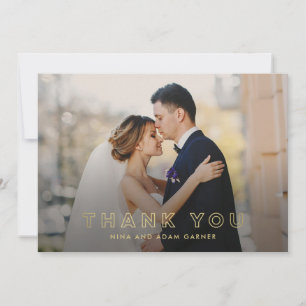 Mariage simple Outline Carte de remerciements Faux
