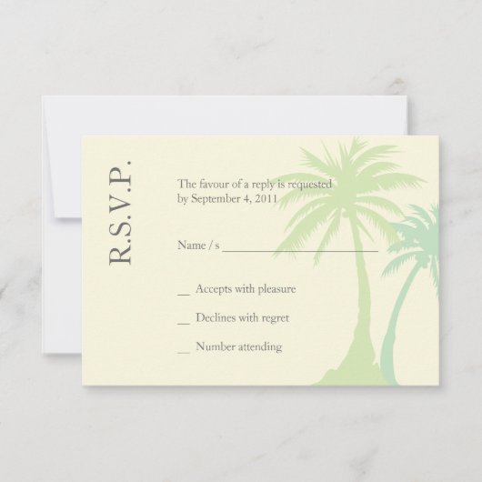 Mariage simple Palm Tree RSVP (Devant)