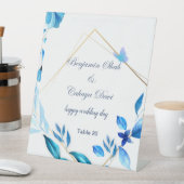 mariage simple panneau de piédestal bleu et blanc (In SItu)