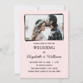 Mariage Simple Photo Élégante Invitation (Devant)