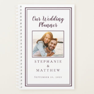 Mariage Simple Photo Personnalisée Cassis Violet &