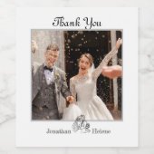 Mariage simple Photo Vin Étiquette et merci texte (Étiquettes simples)