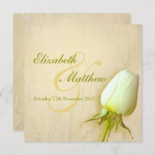 Mariage simple rose carré invitation (Devant / Derrière)