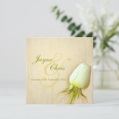 Mariage simple rose carré invitation (Debout devant)