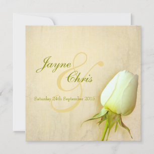 Mariage simple rose carré invitation
