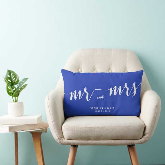 Mariage simple Royal Blue Lumbar Coussins (Chaise)