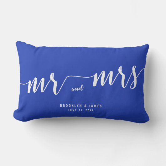Mariage simple Royal Blue Lumbar Coussins (Recto)
