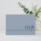 Mariage simple RSVP Calligraphie Dusty Blue (Debout devant)
