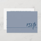 Mariage simple RSVP Calligraphie Dusty Blue (Devant / Derrière)