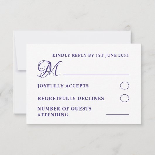 Mariage simple RSVP Purple Lilac (Dos)