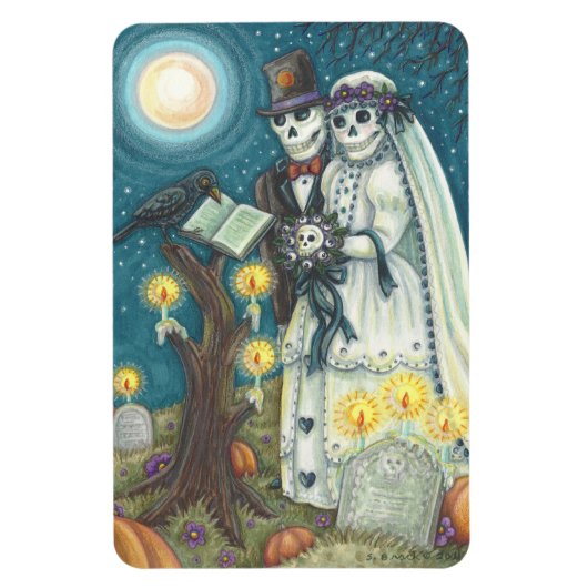 Mariage SKELETON DANS LE Rectangle DE MAGNET DU CE (Vertical)
