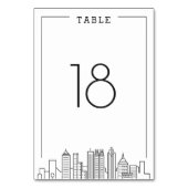 Mariage Skyline Atlanta | Numéro de table (Dos)