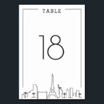 Mariage Skyline Las Vegas Deco | Numéro de table<br><div class="desc">Une carte unique de numéro de table mariage pour un mariage qui a lieu dans la belle ville de Las Vegas, Nevada. Il dispose d'un numéro de table simplifié reposant au-dessus d'une version stylisée de l'horizon unique de la célèbre ville. Cet article fait partie d'une plus grande collection multi-pièces avec...</div>