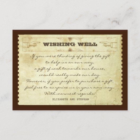 mariage souhaitant des cartes bien vintages (Devant)