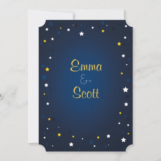 Mariage sous ciel étoile invitation (Dos)