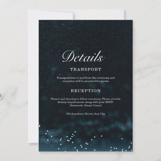 Mariage Sous Les Étoiles Invitation Céleste (Dos)