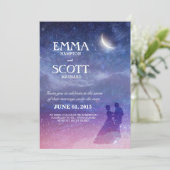 Mariage sous les étoiles invitation couple de dans (Debout devant)