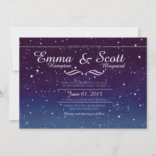 Mariage sous les étoiles invitations (Devant)