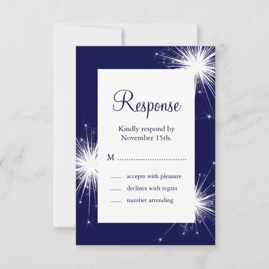 Mariage Sparkler RSVP (bleu) (Devant)