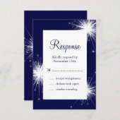 Mariage Sparkler RSVP (bleu) (Devant / Derrière)