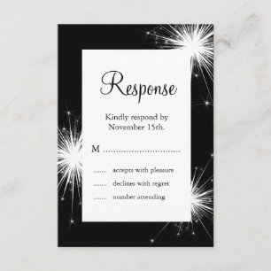 Mariage Sparkler RSVP (noir)