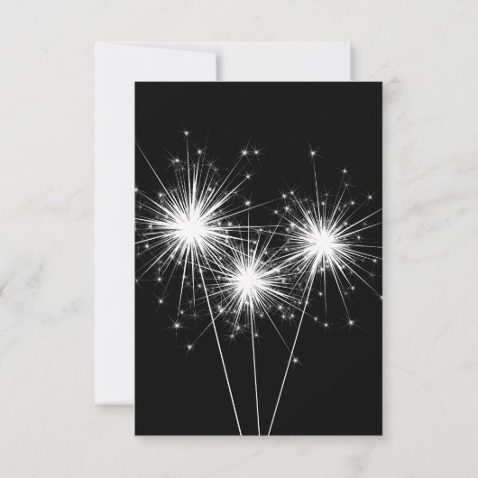 Mariage Sparkler RSVP (noir) (Dos)
