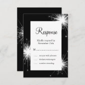 Mariage Sparkler RSVP (noir) (Devant / Derrière)