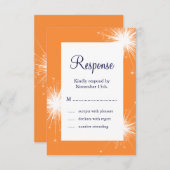 Mariage Sparkler RSVP (orange) (Devant / Derrière)