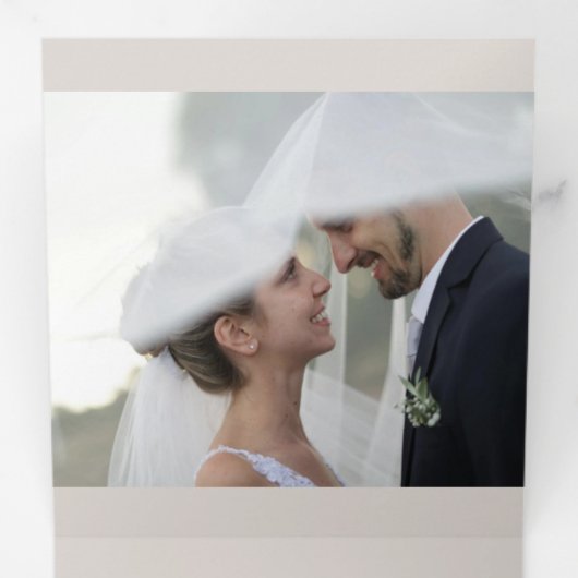 Mariage Spécial Ajouter Photo Faire-part Tri-Fold (Intérieur en premier)