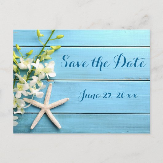 Mariage Starfish Enregistrer La Date Cartes Postal (Devant)