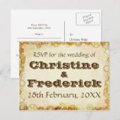 Mariage Steampunk, carte postale RSVP (Devant / Derrière)