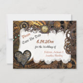 Mariage Steampunk Enregistrer la date Carte magnét (Recto)