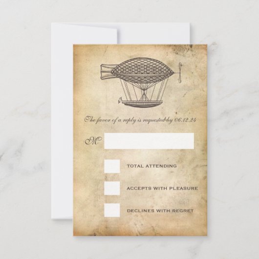 Mariage Steampunk RSVP Victorian Airship (Devant)