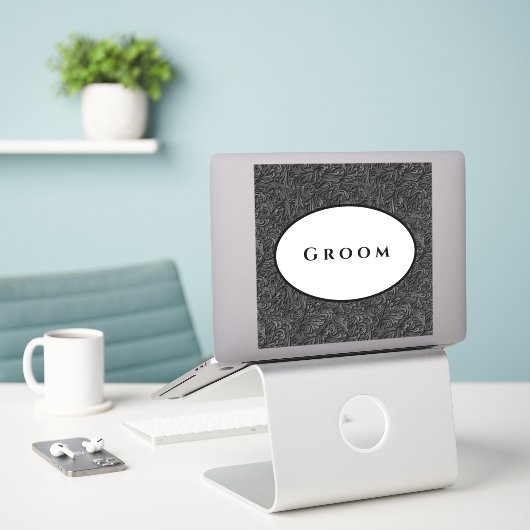 Mariage Sticker Groom (Ordinateur portable sur le bureau)