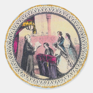 Mariage ~ Stickers Fête des mariées Date Vintage