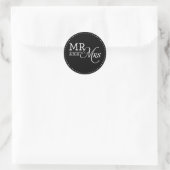 MARIAGE STICKERS m & mrs typographie moderne noir (Sac)