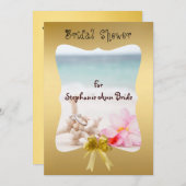 Mariage Sur La Carte De Fête de l'mariée De Plage (Devant / Derrière)