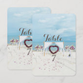 Mariage sur la Plage, Carte de Table de Berceau Fl (Devant / Derrière)