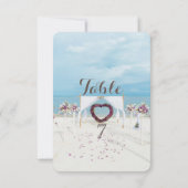 Mariage sur la Plage, Carte de Table de Berceau Fl (Dos)
