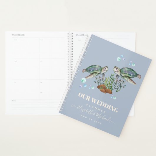 Mariage sur la plage des tortues de mer (Devant avec enveloppe)