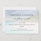 Mariage sur la plage d'une île Cœur Avion Carte de (Dos)