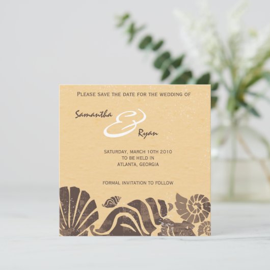 Mariage sur la plage - Enregistrer les cartes de d (Debout devant)