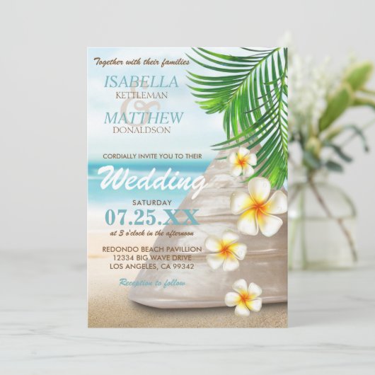 Mariage sur la plage | Invitations (Debout devant)