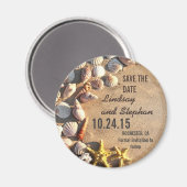 mariage sur la plage Magnet Réservez la date coqui (Recto/Verso)