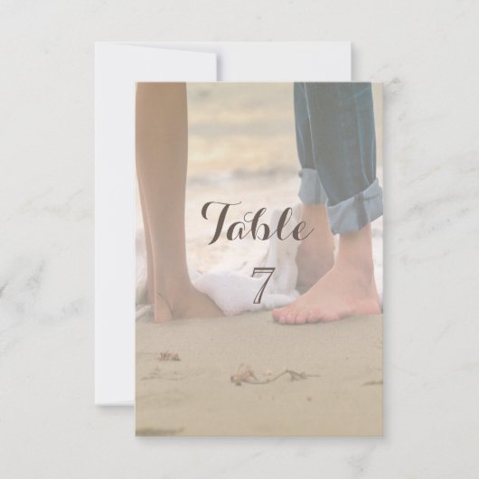 Mariage sur la Plage ,Pieds Carte de Table (Devant)